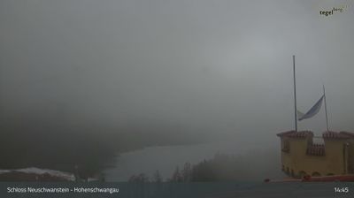 Schwangau: Füssen - Schloss Hohenschwangau, Blick zum Alpsee mit Alpenpanorama