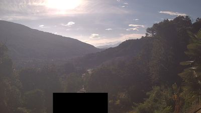 Sessa › South-west: Hotel I Grappoli - 6997 - Switzerland: Monte Sette Termini (r.), Monte Mezzano (l.), Tresa Valley & River running from Ponte Tresa to Luino