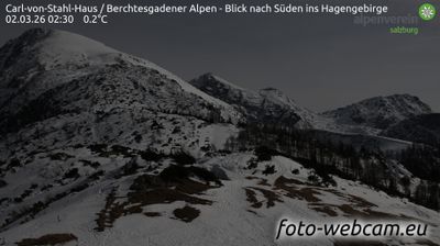Konigssee: Carl-von-Stahl-Haus - Berchtesgadener Alpen - Blick nach Süden ins Hagengebirge