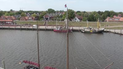 Krummhorn: Aussichtspunkt Greetsieler Yachthafen - Sielzufluss - Yachtclub Greetsiel e.V. - Bootshafen Greetsiel
