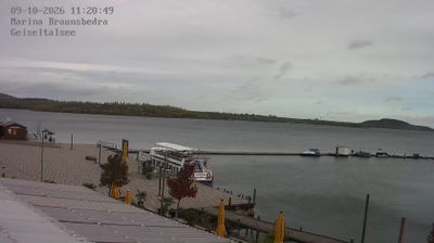 Mucheln: Livespotting - Live vom größte künstliche See in Deutschland mit Hafen