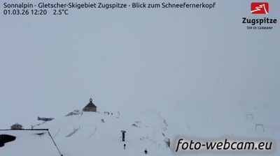 Garmisch-Partenkirchen: Partenkirchen: Sonnalpin - Gletscher-Skigebiet Zugspitze - Blick zum Schneefernerkopf