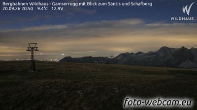 Wildhaus-Alt St. Johann: Bergbahnen Wildhaus - Gamserrugg mit Blick zum Säntis und Schafberg