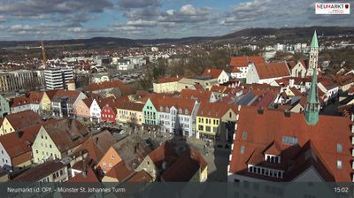 Hilpoltstein: Neumarkt i.d. OPf. - Münster St. Johannes Turm, Untere Marktstraße mit Rathausplatz