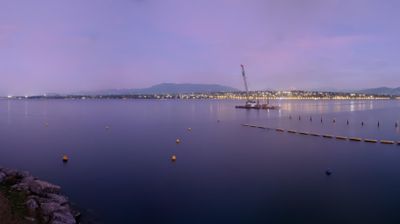 Webcam Bellevue: Cologny - The Geneva Water Fountain - Geneva - Les Voirons - Salève - Le Môle - Lake Geneva - Mont Blanc