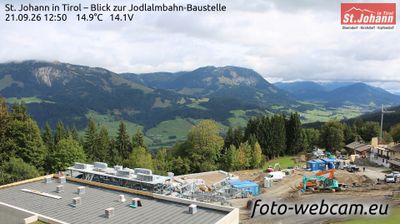 Marktgemeinde St. Johann in Tirol: St. Johann in Tirol - Blick zur Jodlalmbahn-Baustelle