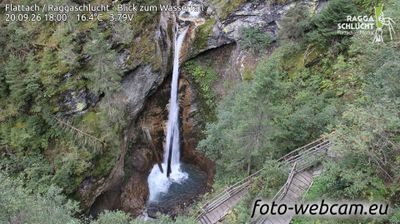 Flattach: Raggaschlucht - Blick zum Wasserfall