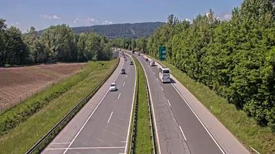 Zadnja slika ob 12h: Avtocesta Karavanke - Ljubljana, priključek Šmartno