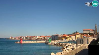 Zadnja slika ob 12h: Piran - pogled na Punto in Mandrač