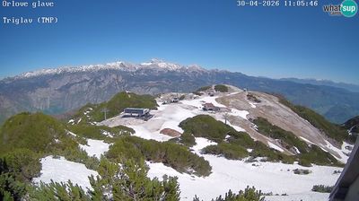 Zadnja slika ob 12h: Vogel, Orlova glava proti Triglavu