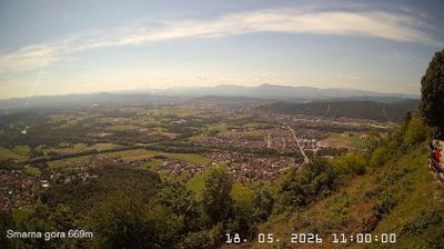 Zadnja slika ob 12h: Šmarna gora, pogled na Ljubljano