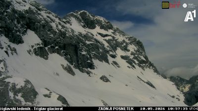 Zadnja slika ob 12h: Triglavski ledenik