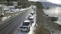 Queen Charlotte › North: Highway 16 at the ferry terminal on Haida Gwaii, looking north - Day time