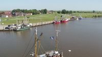 Krummhorn: Livespotting - Webcam am einzige Hafenort an der Leybuch aus Greetsiel - Overdag