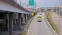 New Orleans: French Quarter: US 90 at Claiborne Ramp - Day time